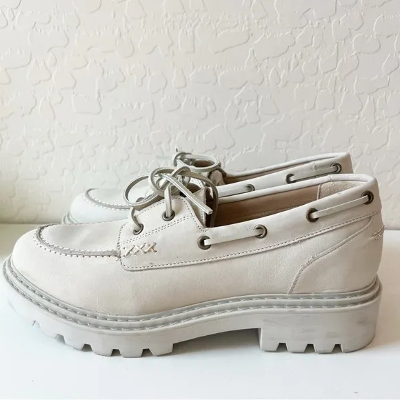 Boden Natural Chunky sole leather deck shoes NWT