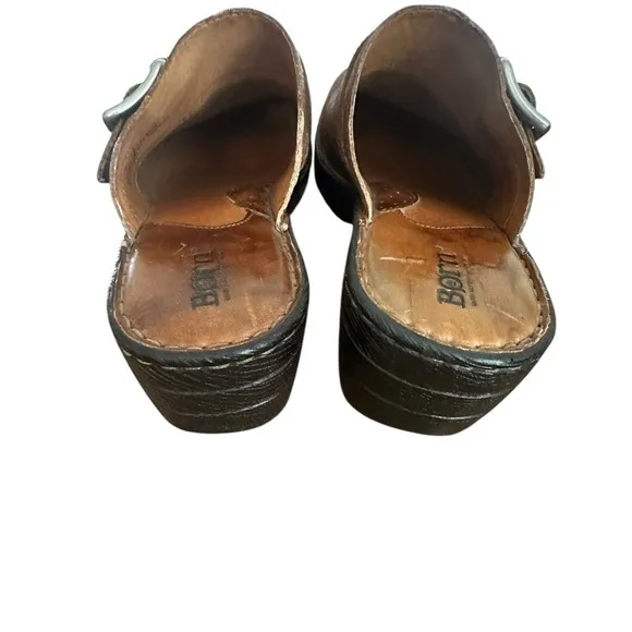 Born Leather Clogs Buckle Accent Comfort Casual Shoes Brown Size 10‎