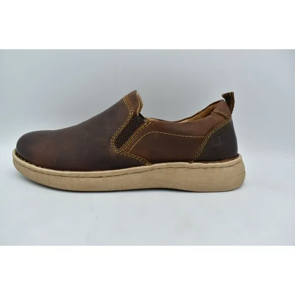 Born Mens Size 10 Dalton Brown Full Grain Leather Slip On Loafers Shoes