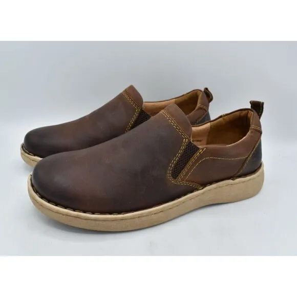Born Mens Size 10 Dalton Brown Full Grain Leather Slip On Loafers Shoes