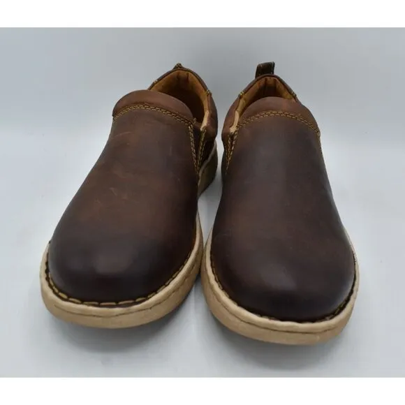 Born Mens Size 10 Dalton Brown Full Grain Leather Slip On Loafers Shoes