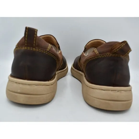 Born Mens Size 10 Dalton Brown Full Grain Leather Slip On Loafers Shoes