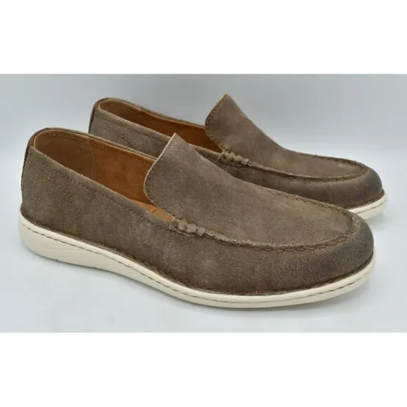Born Mens Size 11.5 Thaton Taupe Brown Combo Nubuck Slip On Loafers Shoes