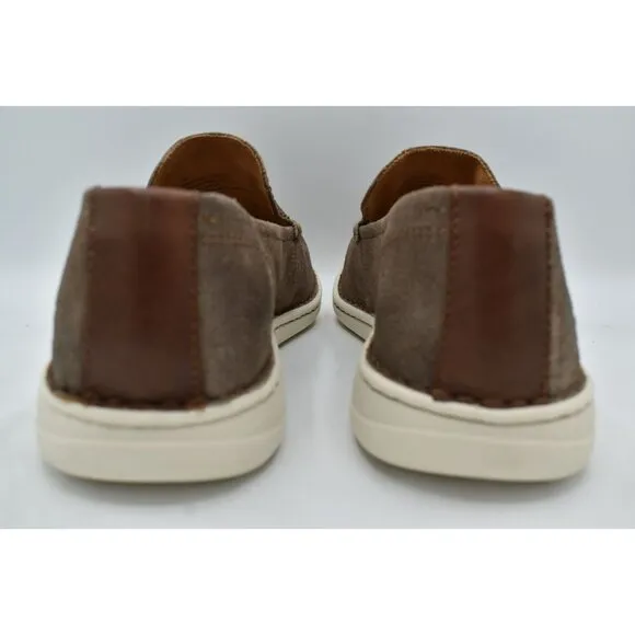 Born Mens Size 11.5 Thaton Taupe Brown Combo Nubuck Slip On Loafers Shoes