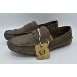 Born Mens Size 9.5 Andes Taupe Distressed Leather Slip On Moc Loafers Shoes