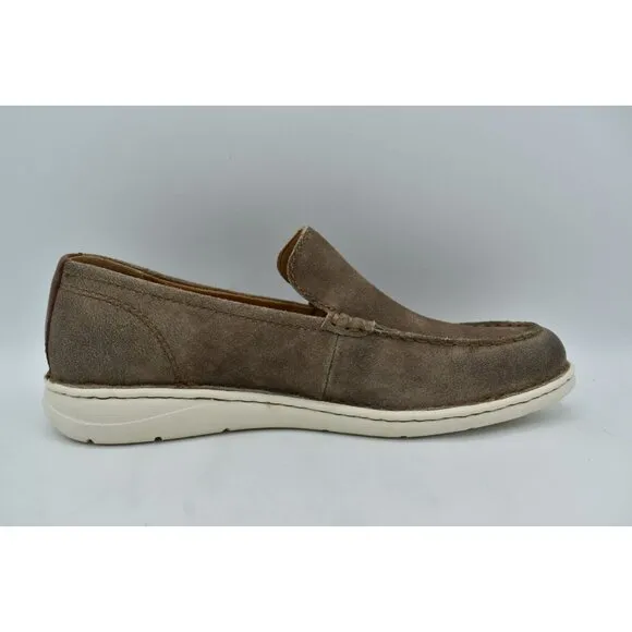 Born Mens Size 9.5 Thaton Taupe Brown Combo Nubuck Slip On Loafers Shoes