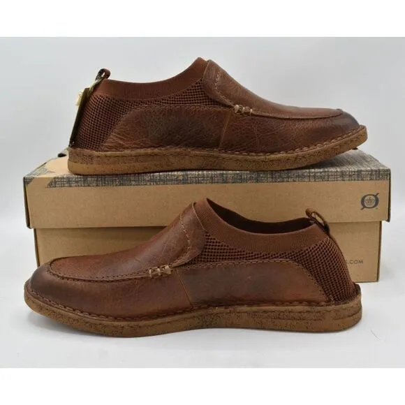 Born Mens Size 8.5 Samuel Tan Bourbon Full Grain Leather Slip On Loafers Shoes