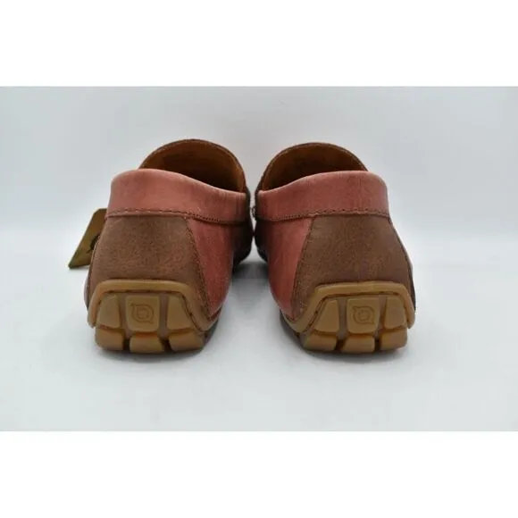 Born Mens Size 10.5 Andes Orange Brown Full Grain Leather Penny Loafers Shoes