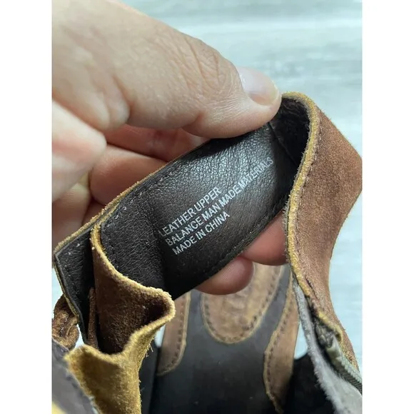 Born Monikah F25926 Women's 9.5M Brown Suede Leather Side Zip Biker Ankle Bootie