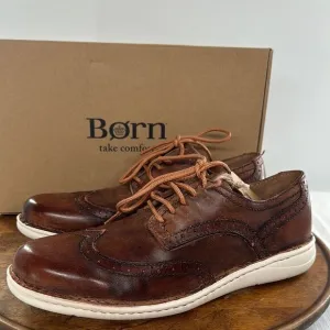 Born Shoes Mens 8.5M Brown Leather Lace Up Oxford Tobias Distressed