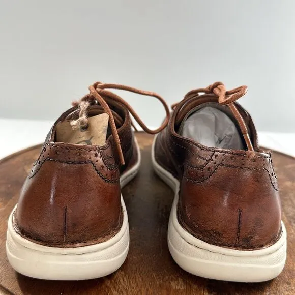 Born Shoes Mens 8.5M Brown Leather Lace Up Oxford Tobias Distressed