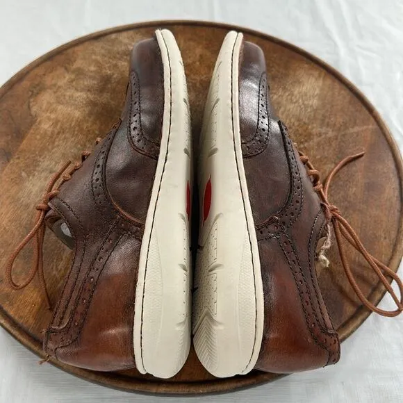 Born Shoes Mens 8.5M Brown Leather Lace Up Oxford Tobias Distressed