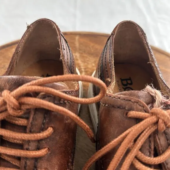 Born Shoes Mens 8.5M Brown Leather Lace Up Oxford Tobias Distressed