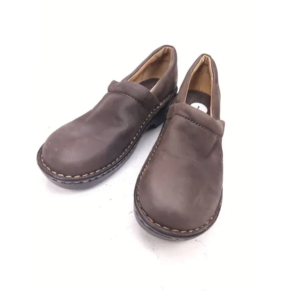 Born Size 7 M Brown Clog Shoes Leather Women B72523