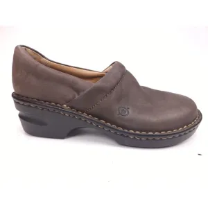 Born Size 7 M Brown Clog Shoes Leather Women B72523