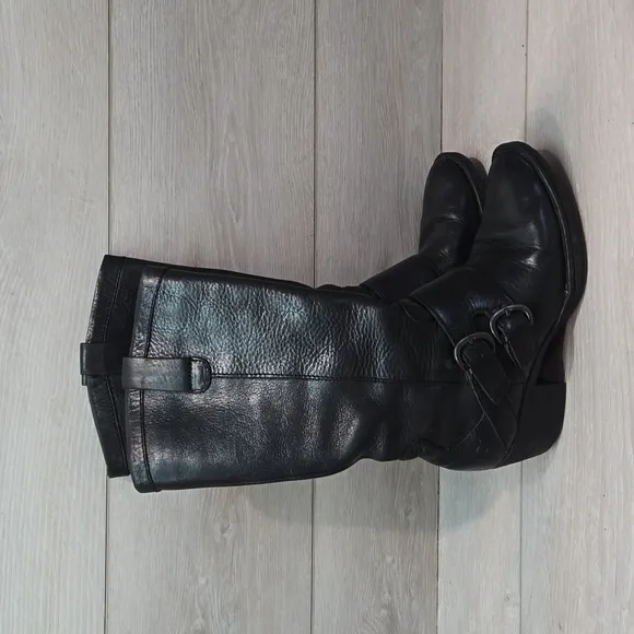 Born Women Magda Moto Tall Leather Biker  Heels Shoes sz 6