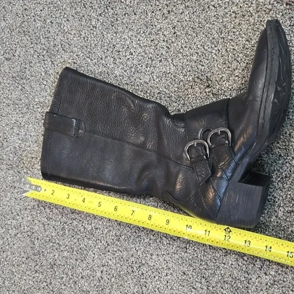 Born Women Magda Moto Tall Leather Biker  Heels Shoes sz 6