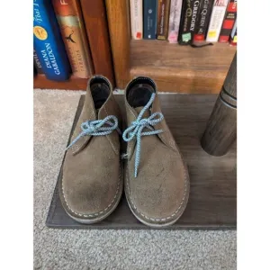 Boys' Veldskoen Kids Robbie the Rhino Chukka Boot Shoes - Grey Sole, Size 13
