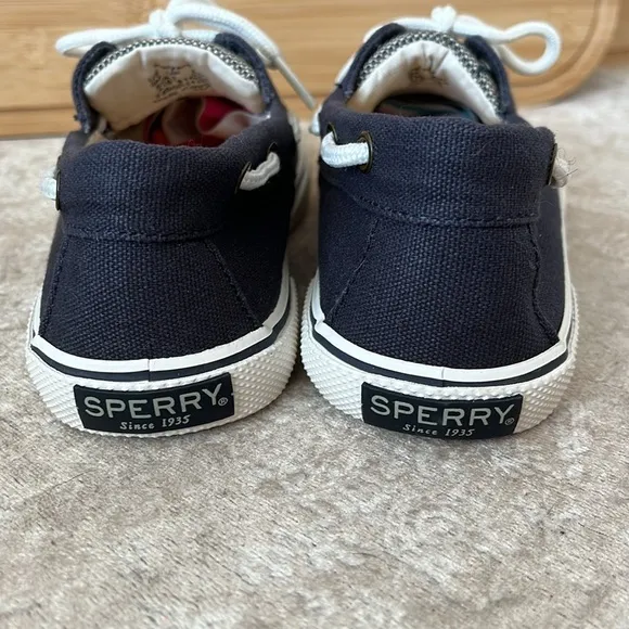 Brand New Sperry Top-Sider Hook &amp; Loop Navy Nautical Boat Shoes Lace Up Loafers