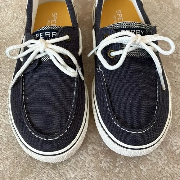 Brand New Sperry Top-Sider Hook &amp; Loop Navy Nautical Boat Shoes Lace Up Loafers