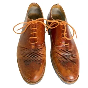 Brantano Men's Brown Manufactured Burnish Leather Casual Lace Up Shoe US Size 10