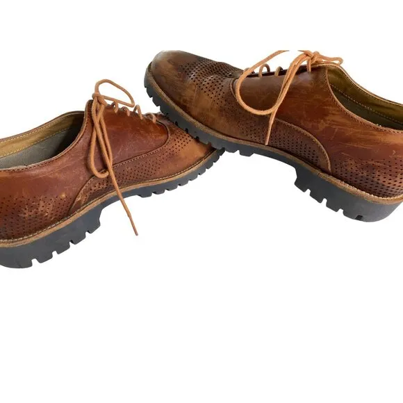 Brantano Men's Brown Manufactured Burnish Leather Casual Lace Up Shoe US Size 10