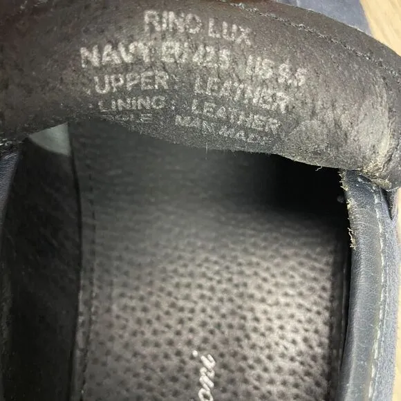 Brioni Mens 9.5 Blue Penny Loafers Rino Lux Designer Leather Low Top