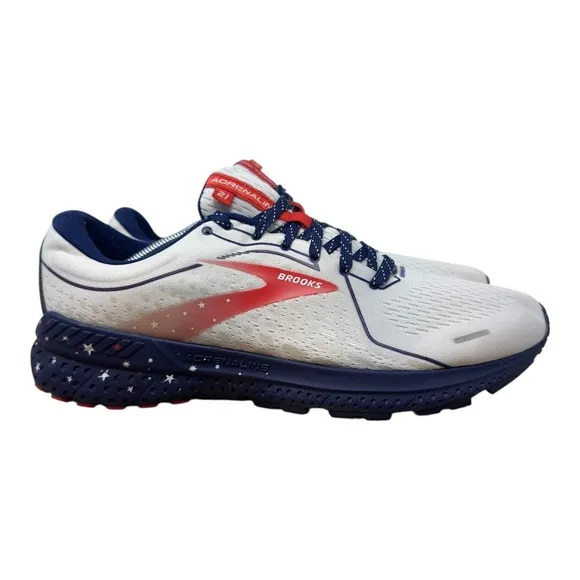 Brooks Adrenaline GTS 21 USA Athletic Running Shoe Mens 12 D 1103491D166 White