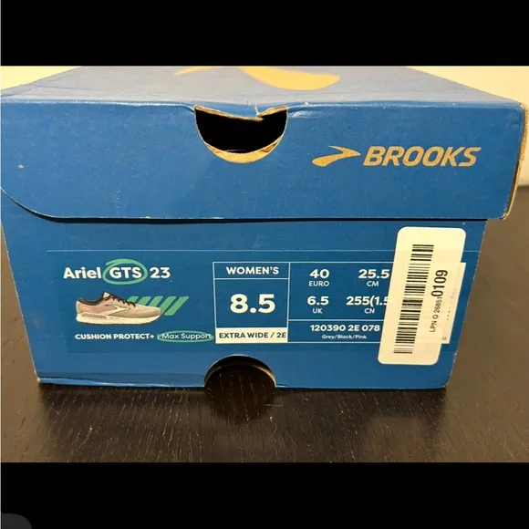 Brooks Ariel GTS 23 Running Shoes Gray/Black/Pink Womans Size 8.5 2E Extra Wide