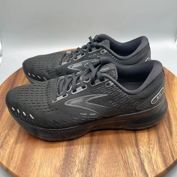 Brooks Glycerin GTS 20 Shoes Mens Size 10 Wide 2E Triple Black Running Comfort