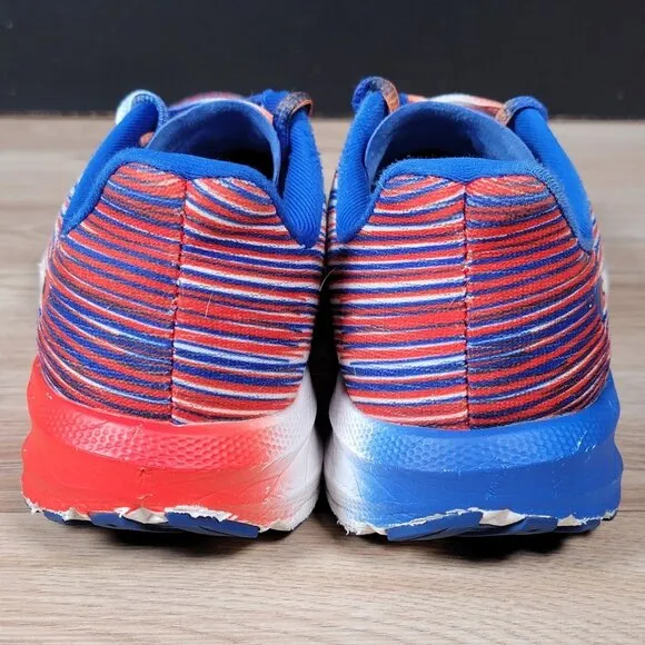 Brooks Launch 10 Shoes Men Size 8 D White Blue Red USA Athletic Running Sneakers