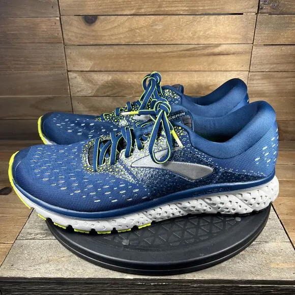 Brooks Men's Size 11.5 Glycerin 16 Blue Comfort Running Lace Up Athletic Shoes
