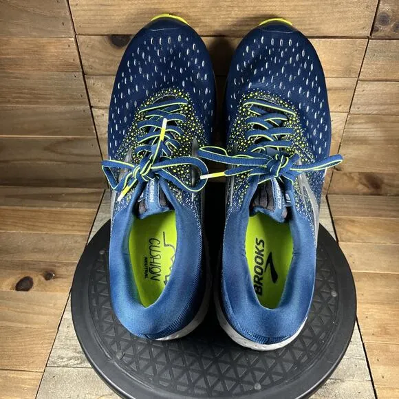 Brooks Men's Size 11.5 Glycerin 16 Blue Comfort Running Lace Up Athletic Shoes