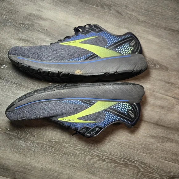 Brooks‎ Running Shoes Black Blue Yellow Ghost 14  Mens size 14 guc