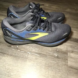 Brooks‎ Running Shoes Black Blue Yellow Ghost 14  Mens size 14 guc