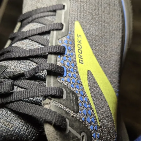 Brooks‎ Running Shoes Black Blue Yellow Ghost 14  Mens size 14 guc