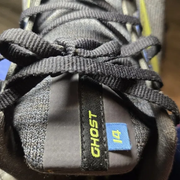 Brooks‎ Running Shoes Black Blue Yellow Ghost 14  Mens size 14 guc