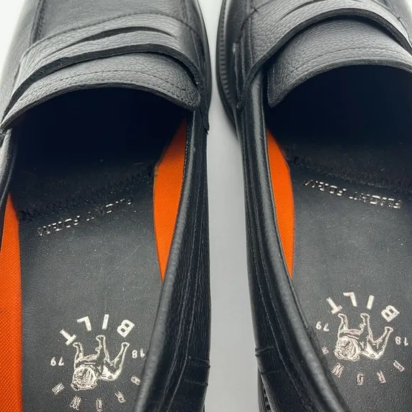 Brown Bilt Pebble Grain Leather Black Penny Loafers Men 11