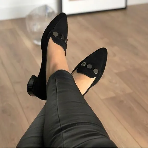 BRUNATE loafer 31891 neroWomen loafers in black nubuck leather w/ a small heel