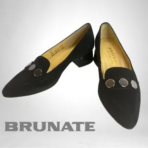 BRUNATE loafer 31891 neroWomen loafers in black nubuck leather w/ a small heel