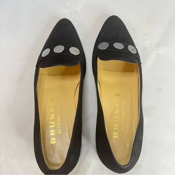BRUNATE loafer 31891 neroWomen loafers in black nubuck leather w/ a small heel