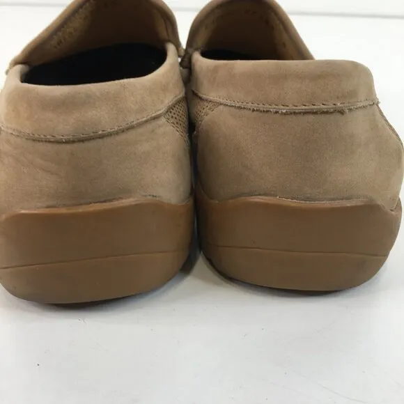 Bruno Magli Carlos Tan Perforated Suede Penny Loafers Size 8M