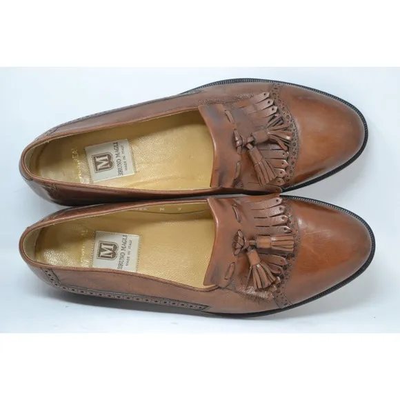 Bruno Magli Italy Brandy Montreal Tassel Loafers Shoes Mens Brown Size 9M 13826