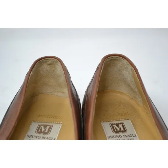 Bruno Magli Italy Brandy Montreal Tassel Loafers Shoes Mens Brown Size 9M 13826