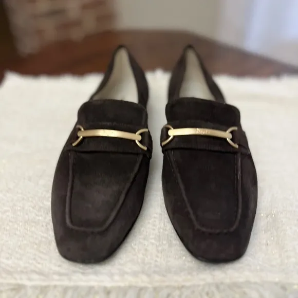 Bruno Magli Marco Suede Loafers Size US 6.5 EU 36.5 Brown Horsebit Preppy Italy