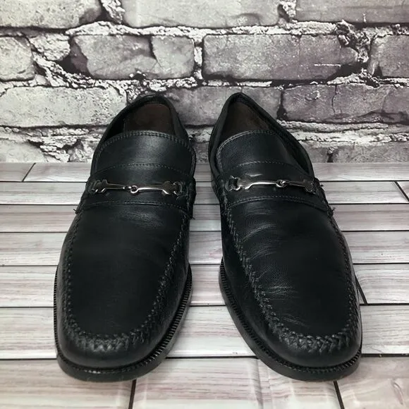 Bruno Magli Pittore Nappa Black Leather Horsebit Loafers Shoes Men Sz 8M US/41EU