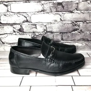 Bruno Magli Pittore Nappa Black Leather Horsebit Loafers Shoes Men Sz 8M US/41EU