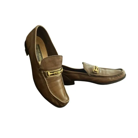 Bruno Magli  Slip On Loafer Shoes Mens Sz 7 Loafers Leather Brown