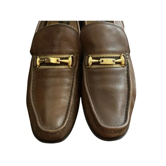 Bruno Magli  Slip On Loafer Shoes Mens Sz 7 Loafers Leather Brown