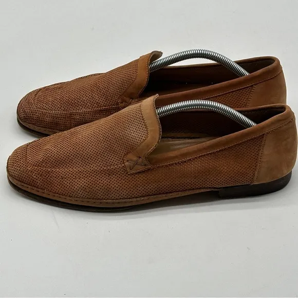 Bruno Magli Tan Leather Suede Loafers Men’s Size 11  M